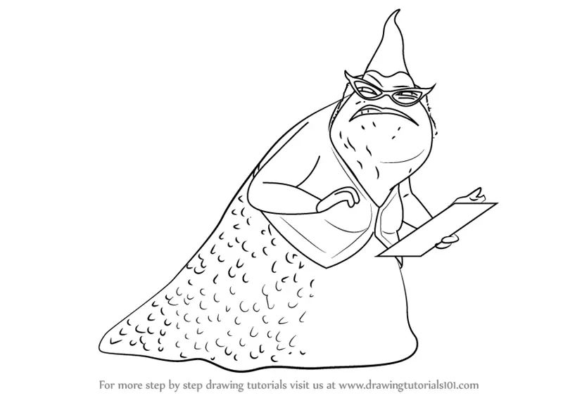 Learn How to Draw Roz from Monsters, Inc (Monsters, Inc) Step by Step :  Drawing Tutorials