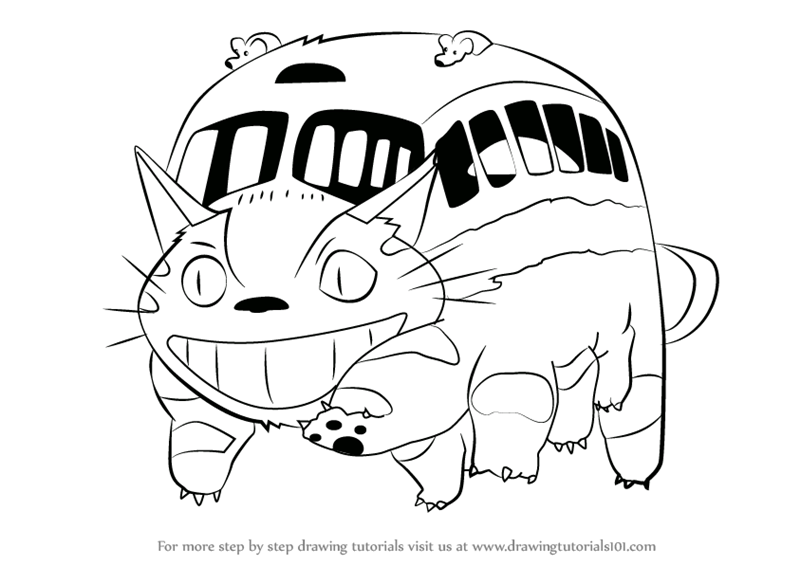 Learn How To Draw Catbus From My Neighbor Totoro My Neighbor Totoro Step By Step Drawing Tutorials