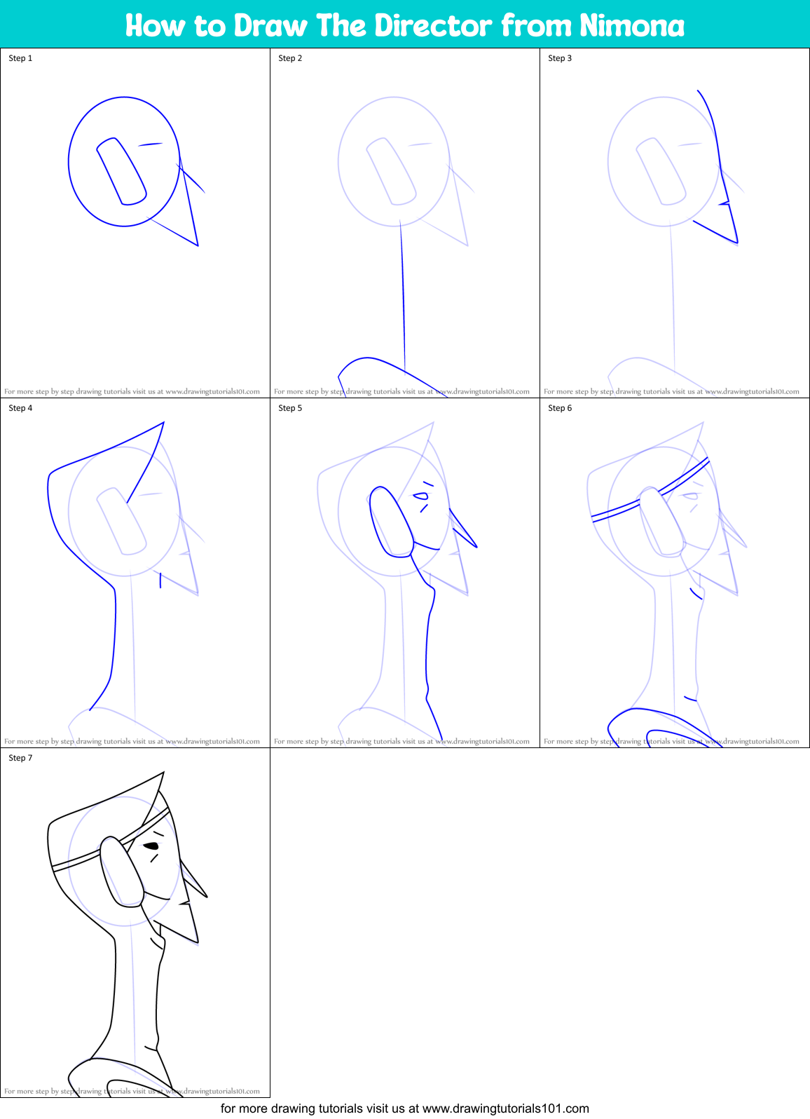 How to Draw The Director from Nimona Printable Step by Step