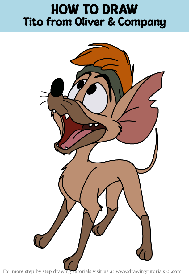 How To Draw Tito From Oliver Company Oliver Company Step By Step 
