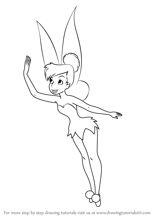 Learn How to Draw TinkerBell from Peter Pan Peter Pan Step by Step   Drawing Tutorials