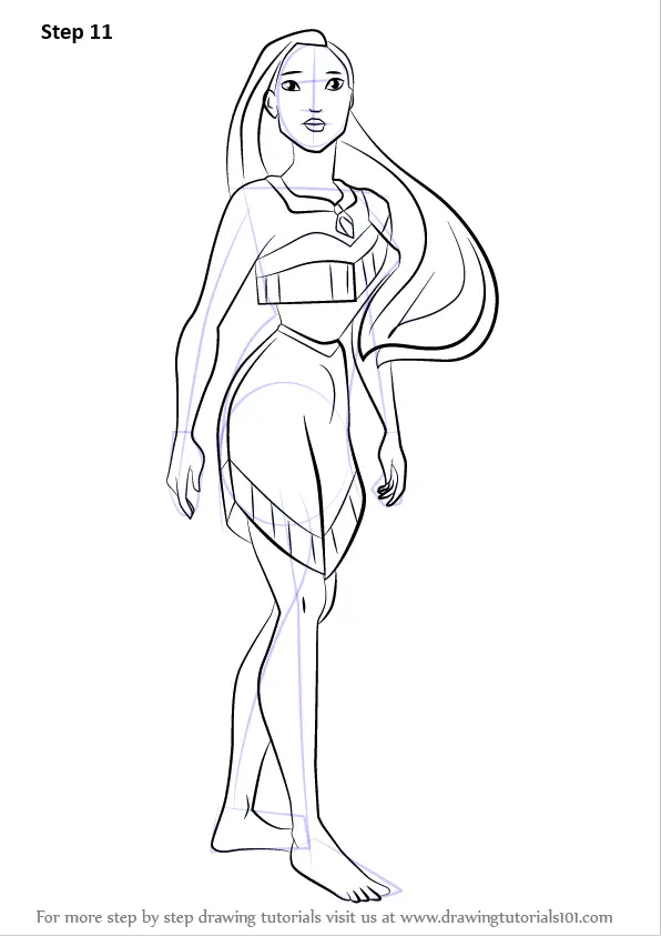 How to Draw Princess Pocahontas (Pocahontas) Step by Step ...
