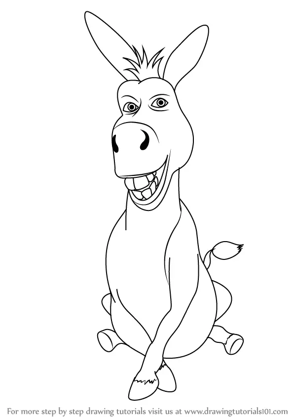 Learn How to Draw Donkey from Shrek (Shrek) Step by Step : Drawing