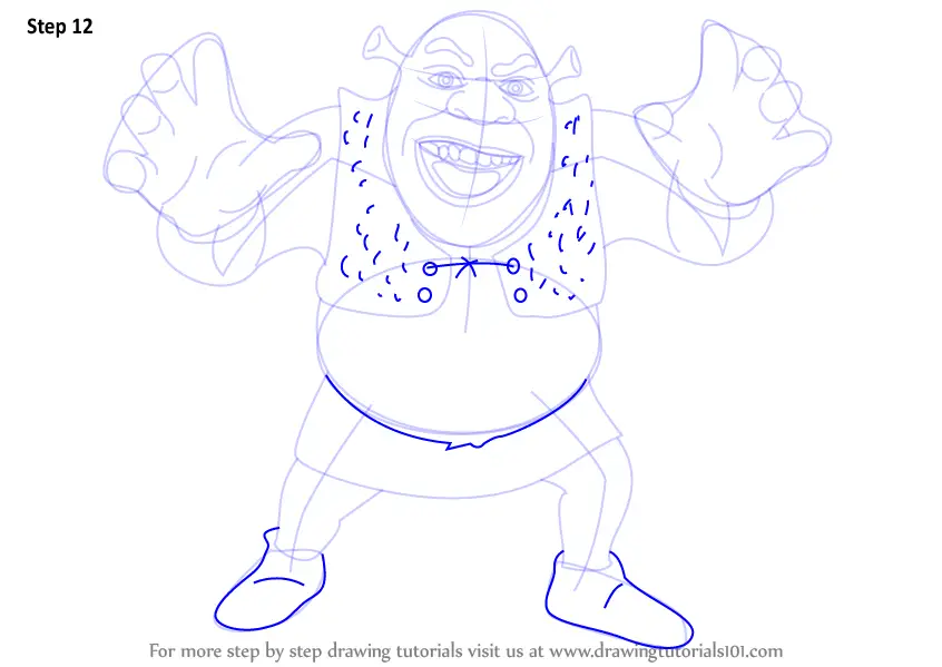 Learn How to Draw Shrek Grene Ogre (Shrek) Step by Step : Drawing Tutorials