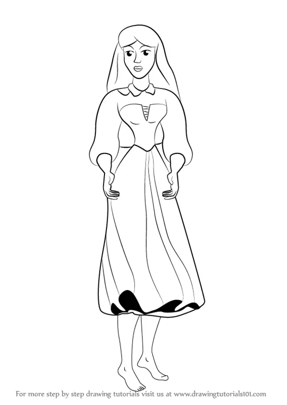 learn how to draw briar rose from sleeping beauty sleeping