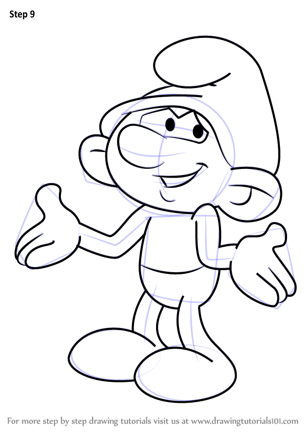 How to Draw Clumsy Smurf from Smurfs The Lost Village (Smurfs The