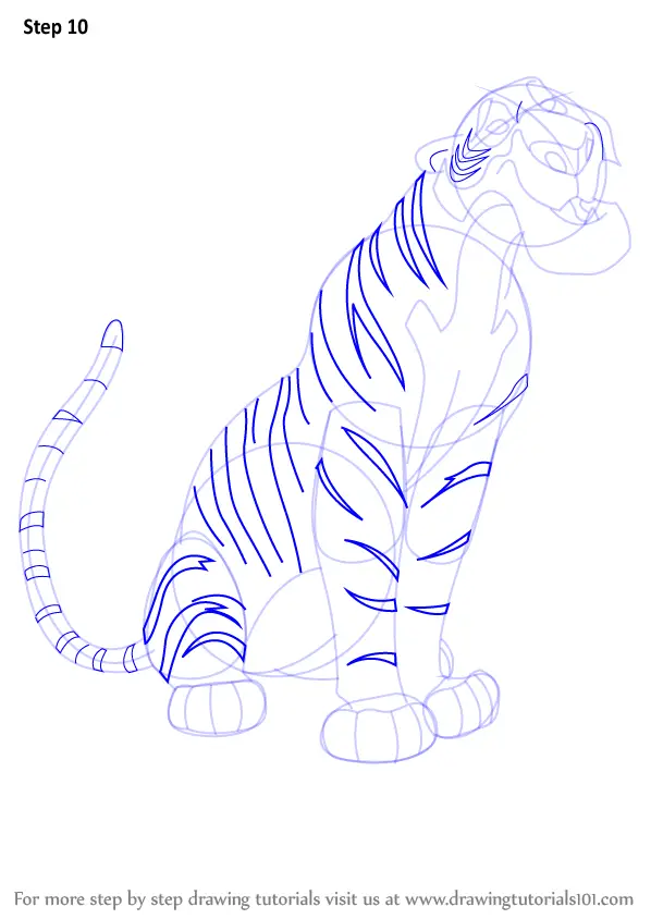 Learn How To Draw Shere Khan From The Jungle Book (The Jungle Book) Step By  Step : Drawing Tutorials