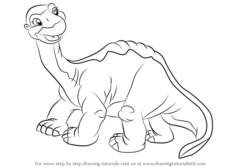 Learn How to Draw Littlefoot from The Land Before Time (The Land Before  Time) Step by Step : Drawing Tutorials