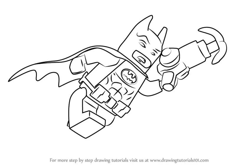 Learn How to Draw Batman from The Lego (The Lego Movie) Step by : Drawing Tutorials
