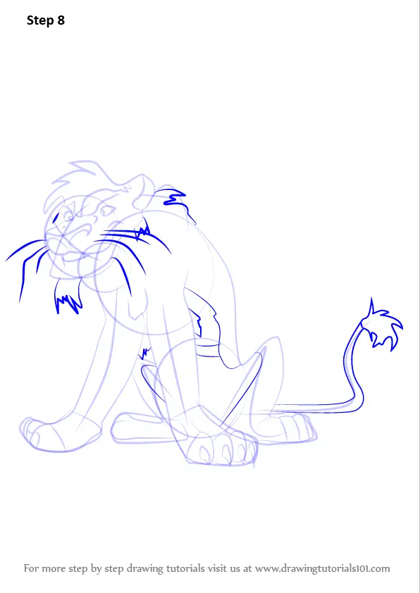 Learn How to Draw Nuka from The Lion King 2 - Simba's Pride (The Lion