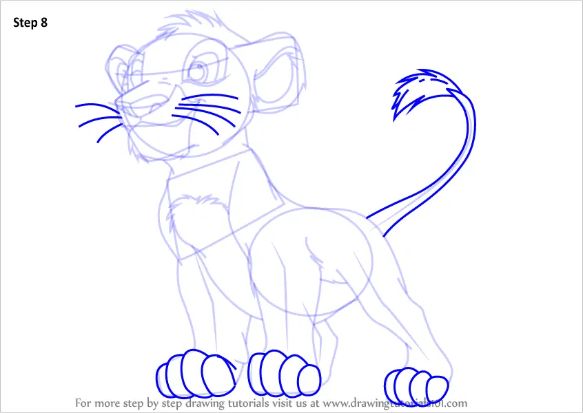 Learn How to Draw Baby Simba from The Lion King (The Lion King) Step by ...
