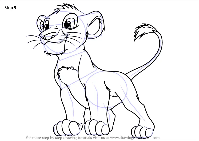 Learn How to Draw Baby Simba from The Lion King (The Lion King) Step by ...