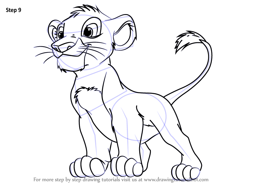 Learn How to Draw Baby Simba from The Lion King (The Lion King) Step by