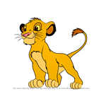 How to Draw Baby Simba from The Lion King