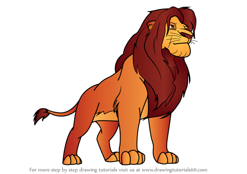 How to Draw Simba from The Lion King (The Lion King) Step by Step ...