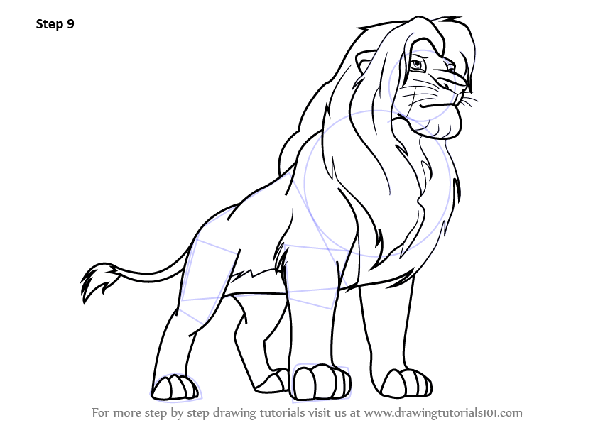 Learn How to Draw Simba from The Lion King (The Lion King) Step by Step ...