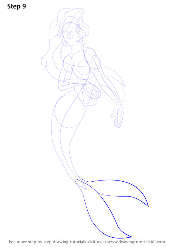 Learn How to Draw Princess Ariel from The Little Mermaid (The Little