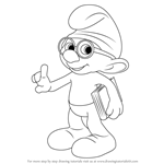 How to Draw Brainy Smurf from The Smurfs