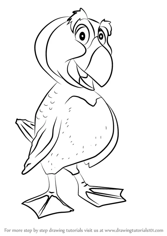 Learn How to Draw Puffin from The Swan Princess (The Swan Princess) Step by  Step : Drawing Tutorials