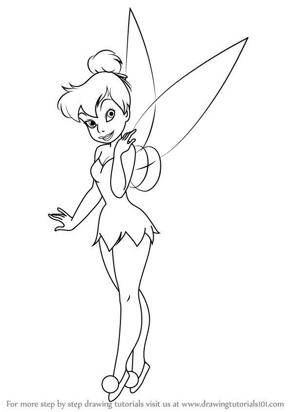 Learn How to Draw Tinker Bell Fairy from Tinker Bell (Tinker Bell) Step