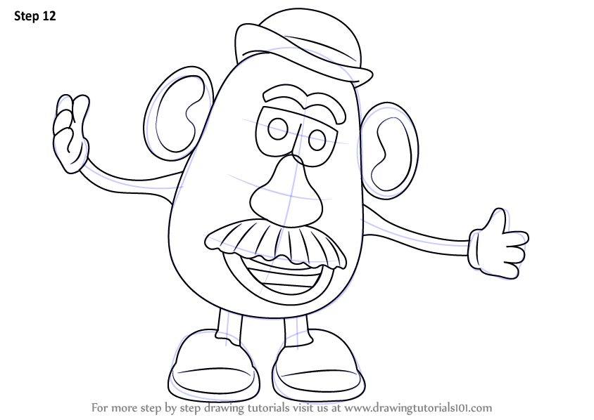 Learn How To Draw Mr Potato Head From Toy Story Toy Story Step By Step Drawing Tutorials