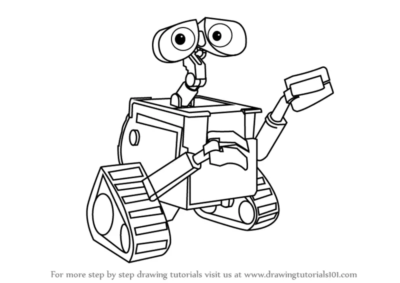 Learn How to Draw WALL-E (WALL-E) Step by Step : Drawing Tutorials