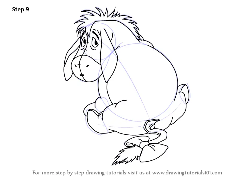 Learn How to Draw Eeyore from Winnie the Pooh (Winnie the Pooh) Step by