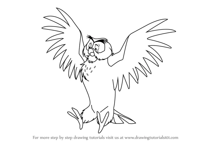 Learn How To Draw Owl From Winnie The Pooh Winnie The Pooh Step