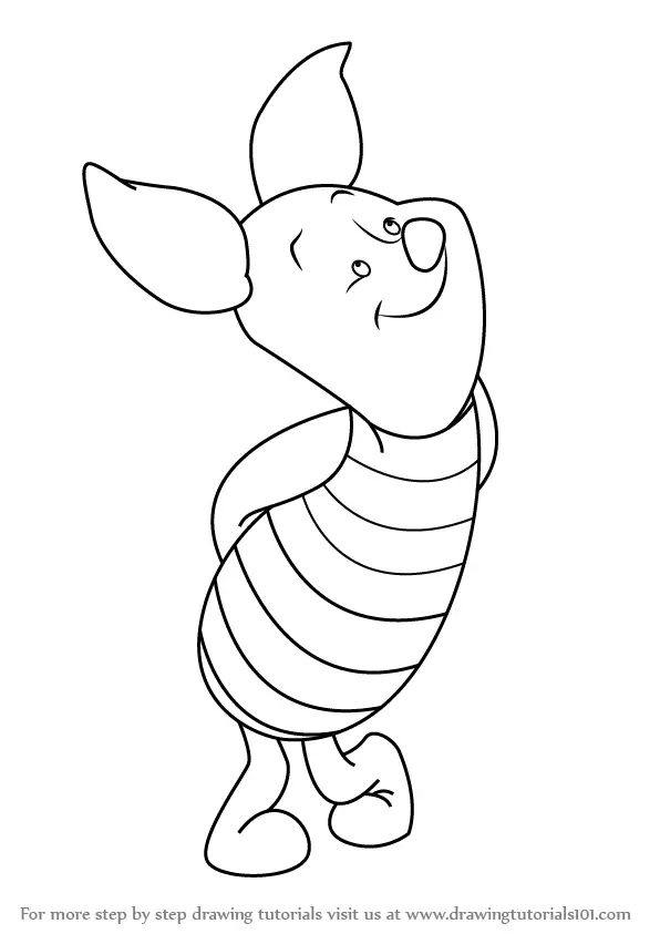 Learn How to Draw Piglet from Winnie the Pooh (Winnie the Pooh) Step by  Step : Drawing Tutorials