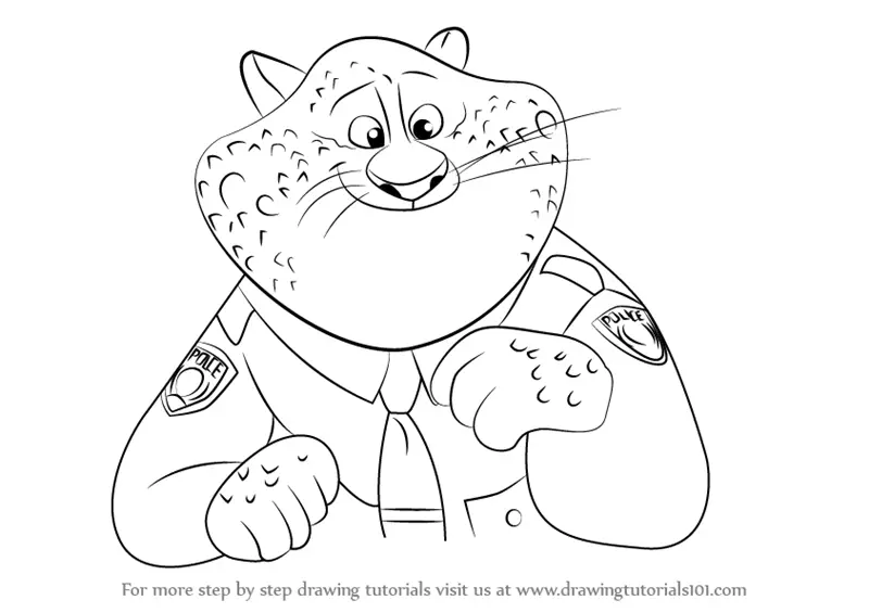 learn how to draw benjamin clawhauser from zootopia