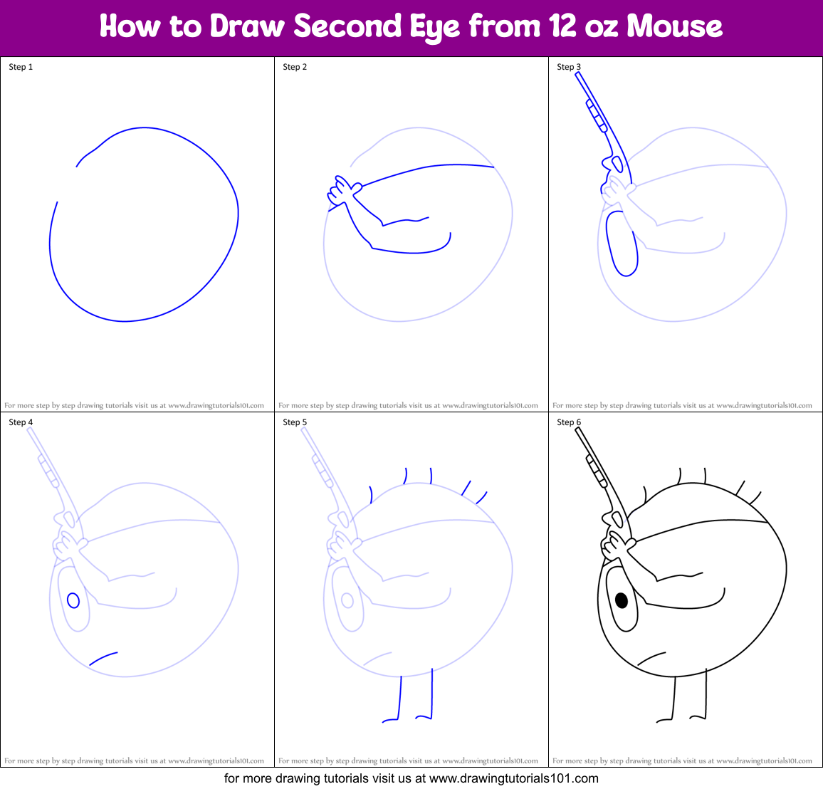 How to Draw Second Eye from 12 oz Mouse Printable Step by Step