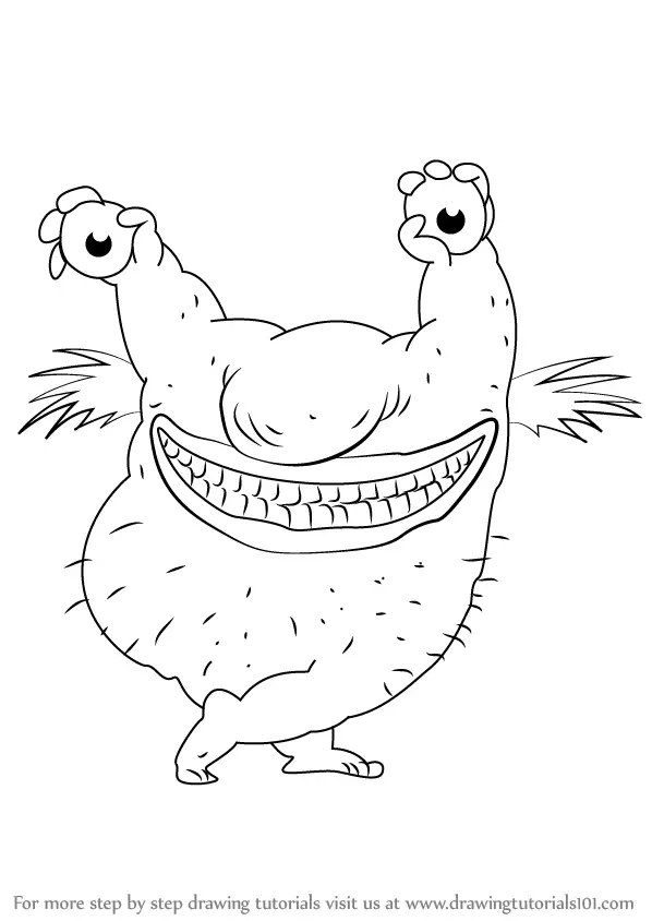 Learn How to Draw Krumm from Aaahh!!! Real Monsters (Aaahh!!! Real Monsters)  Step by Step : Drawing Tutorials