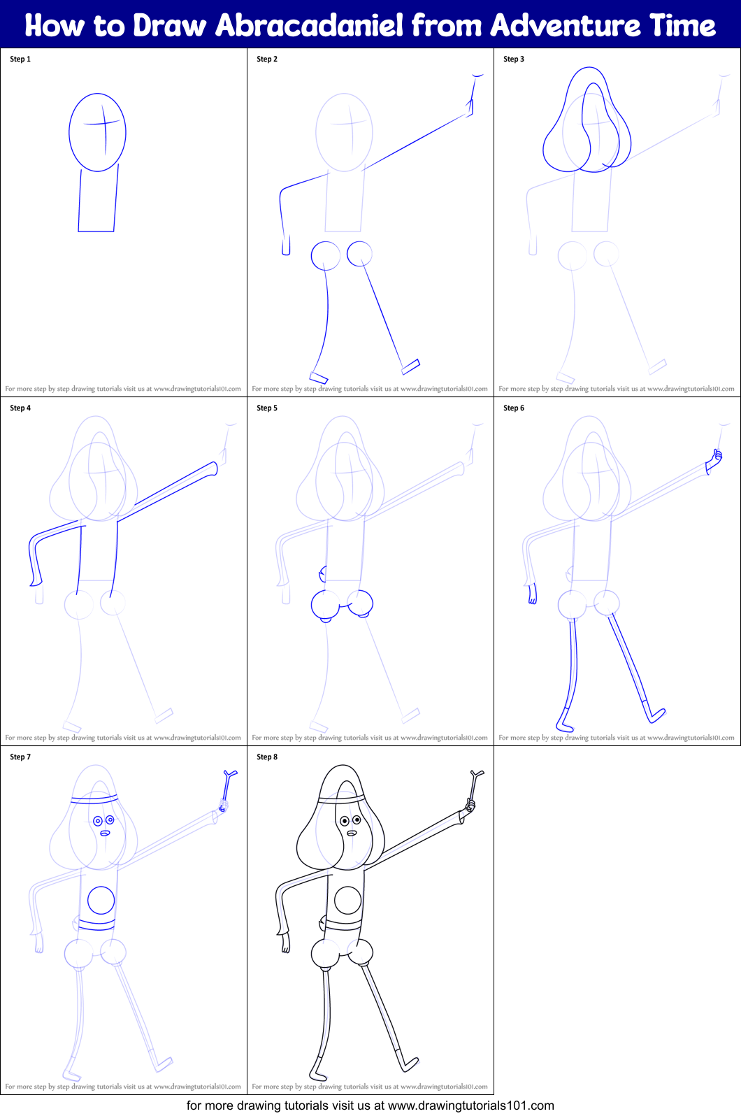 How to Draw Abracadaniel from Adventure Time Printable Step by Step