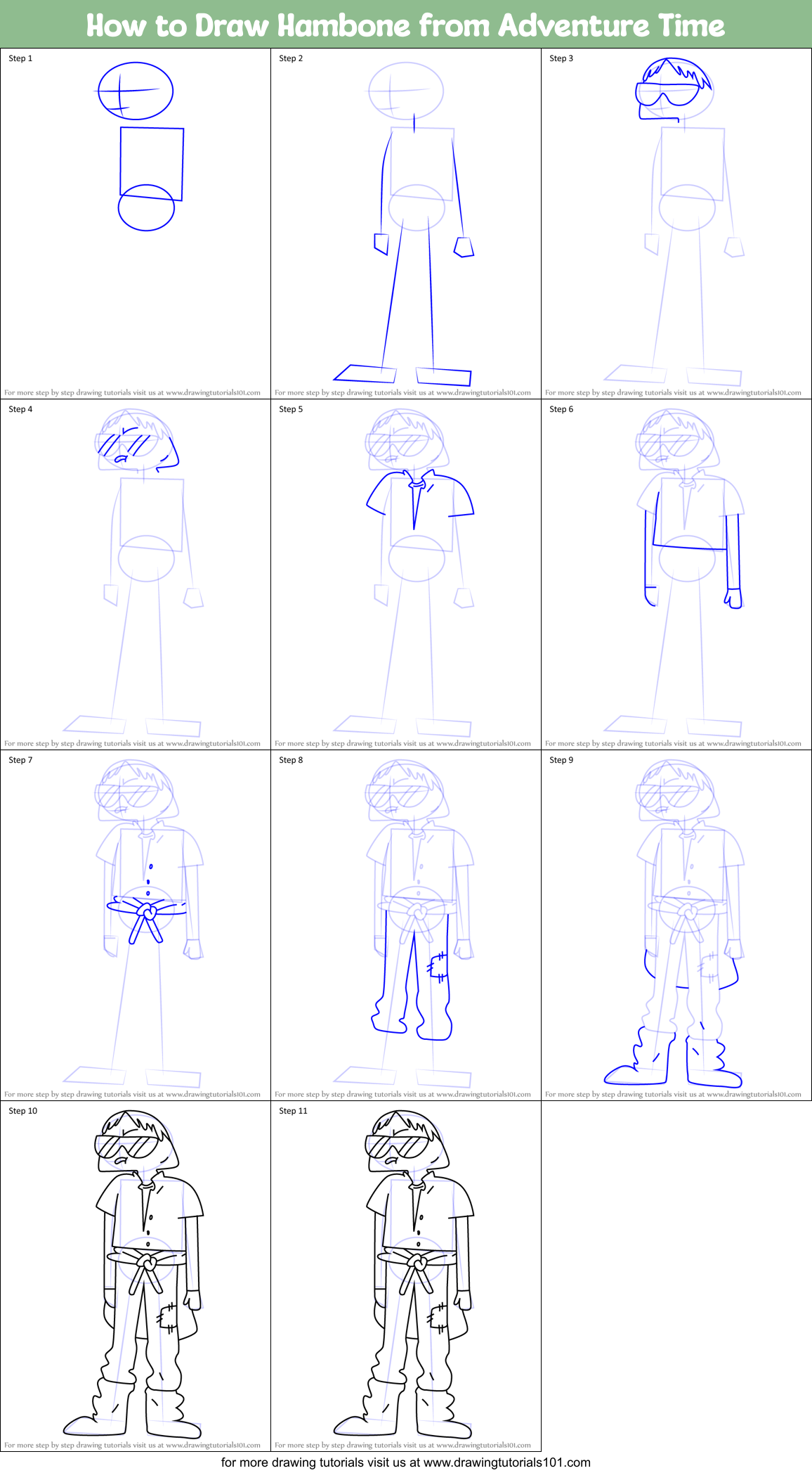 How to Draw Hambone from Adventure Time Printable Step by Step