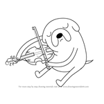 How to Draw Jake playing Viola from Adventure Time