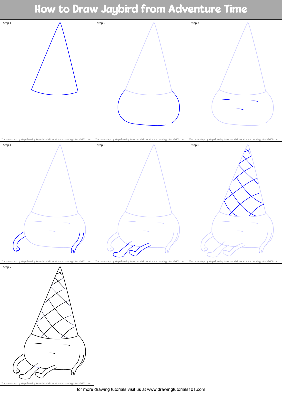 How to Draw Jaybird from Adventure Time Printable Step by Step