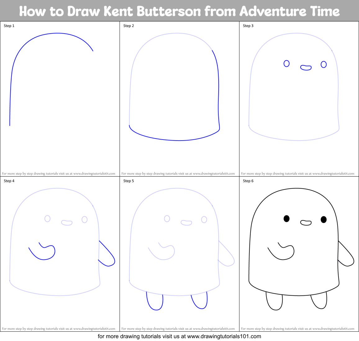 How to Draw Kent Butterson from Adventure Time Printable Step by Step