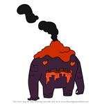How to Draw Lava Man from Adventure Time