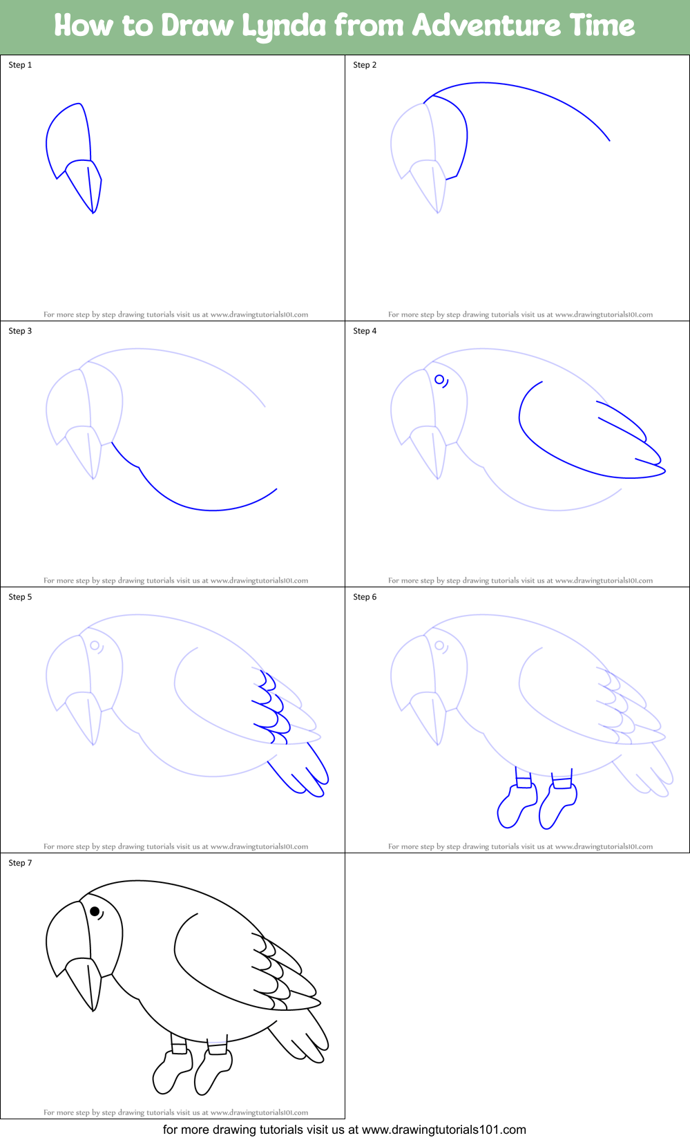 How to Draw Lynda from Adventure Time Printable Step by Step