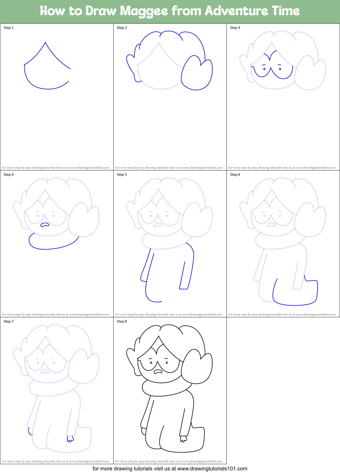 How to Draw Maggee from Adventure Time Printable Step by Step
