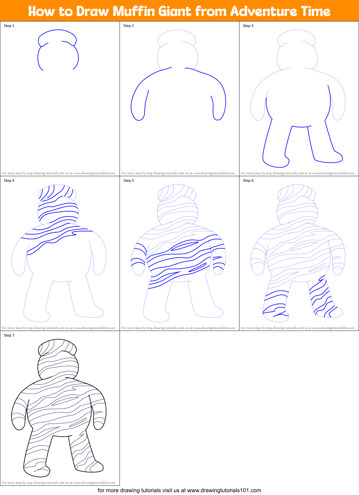 How to Draw Muffin Giant from Adventure Time Printable Step by Step