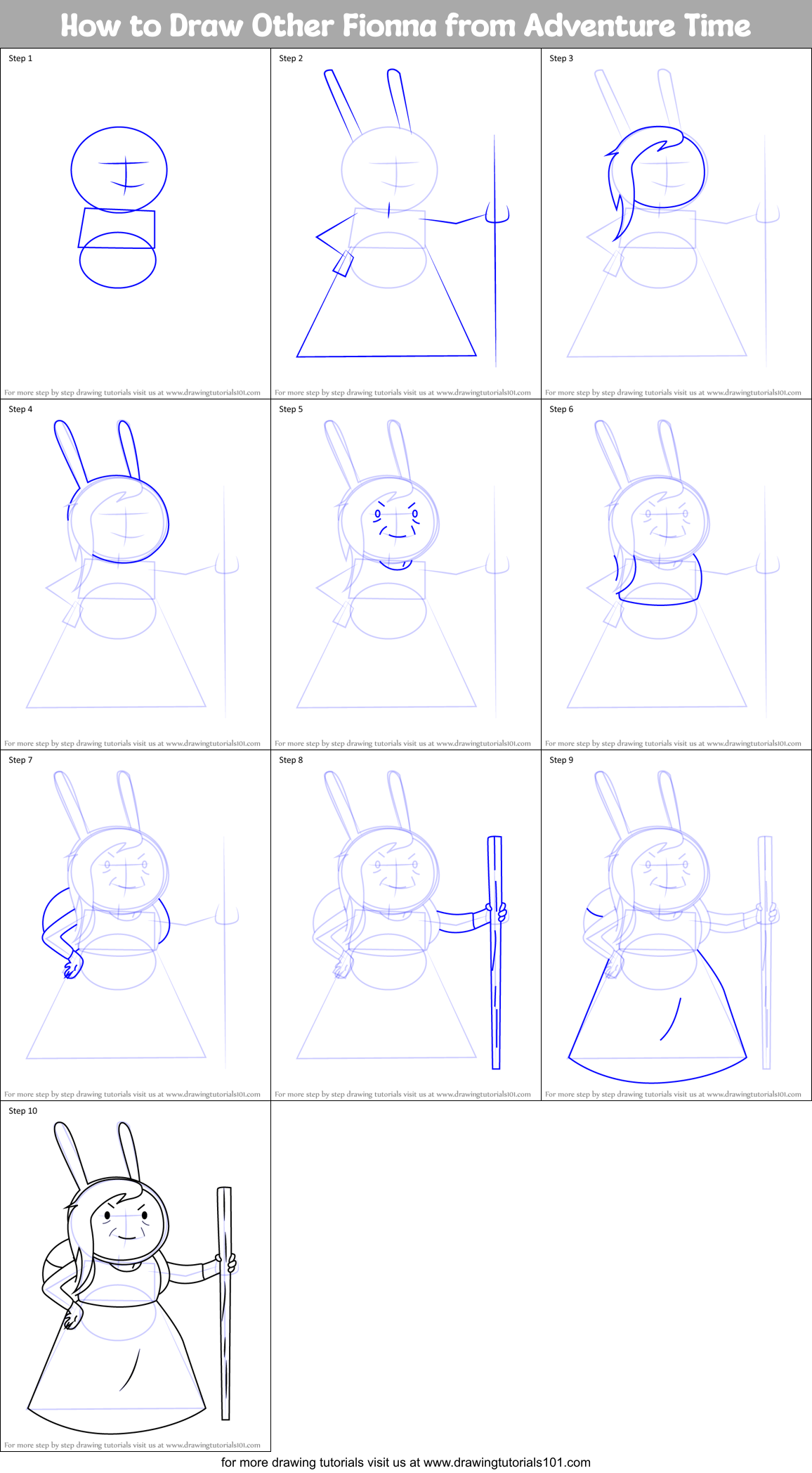 How to Draw Other Fionna from Adventure Time Printable Step by Step