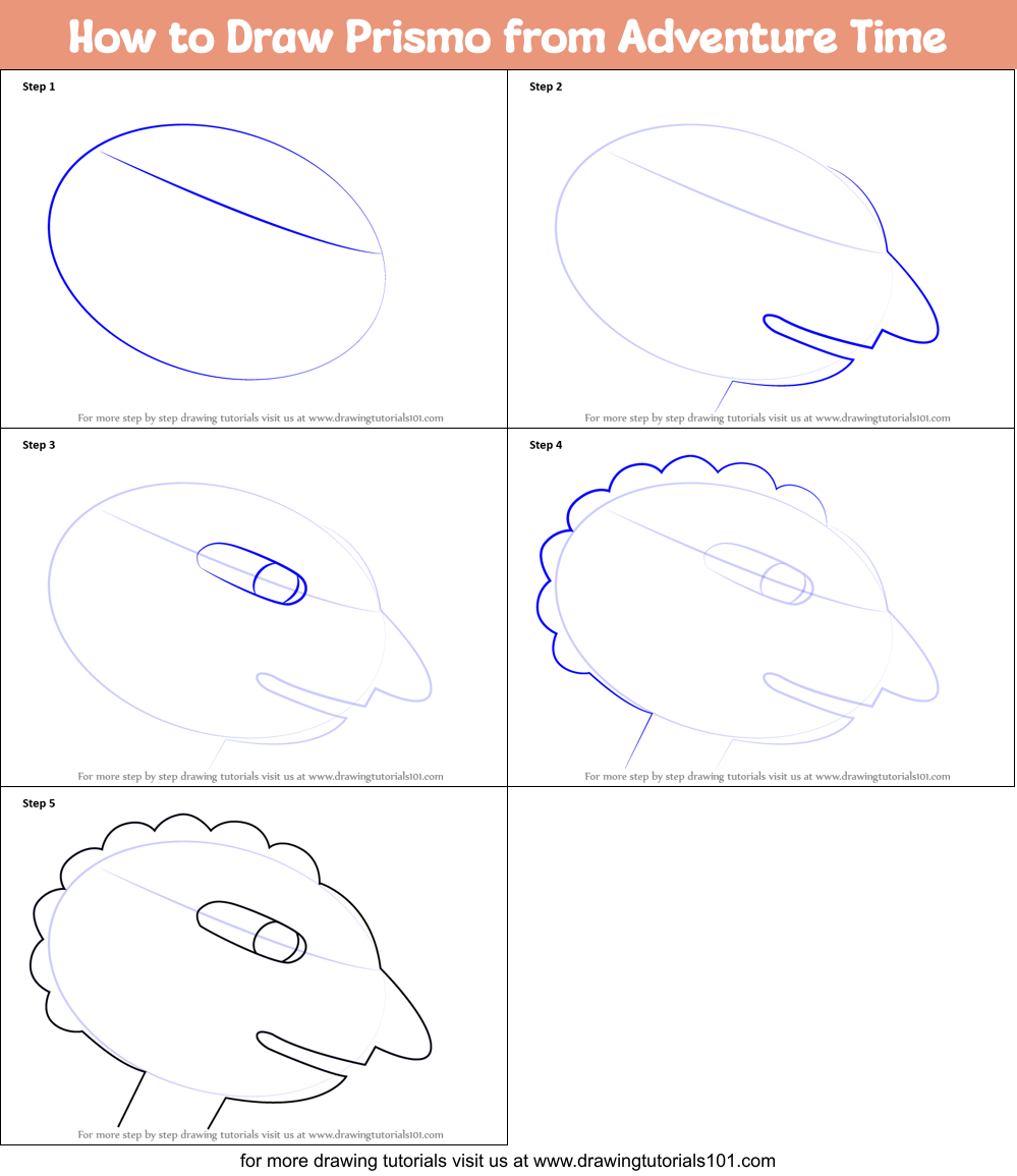 How to Draw Prismo from Adventure Time Printable Step by Step