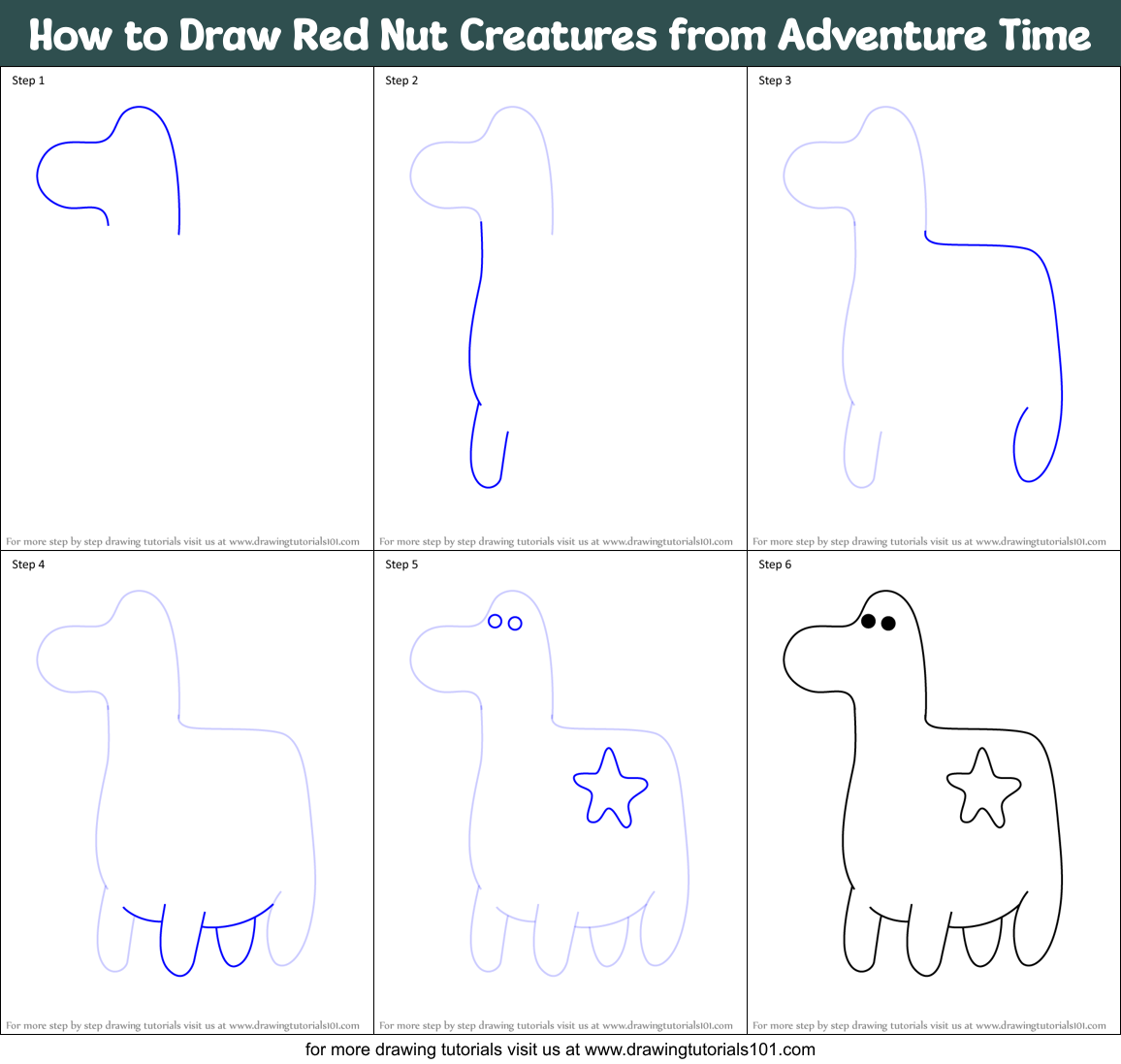 How to Draw Red Nut Creatures from Adventure Time Printable Step by Step