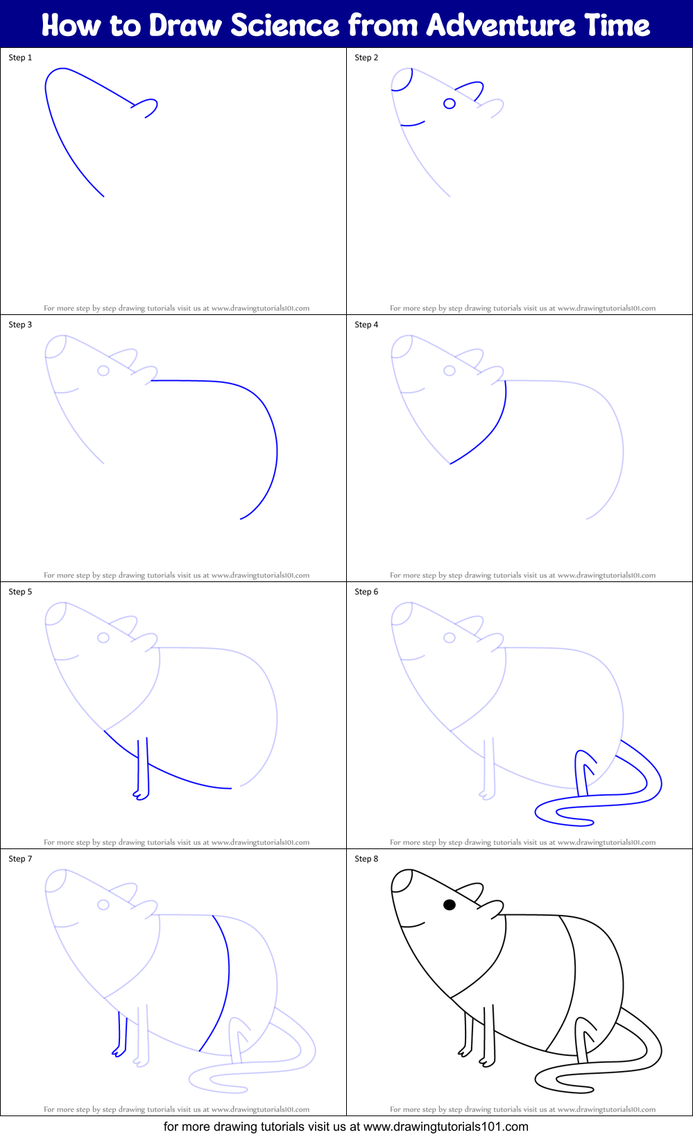 How to Draw Science from Adventure Time Printable Step by Step