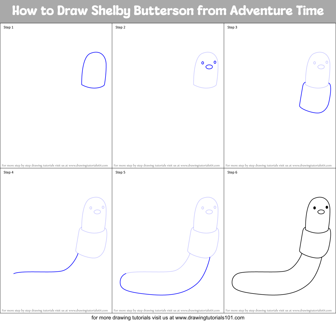 How to Draw Shelby Butterson from Adventure Time Printable Step by Step