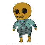 How to Draw Skeleton Baby from Adventure Time