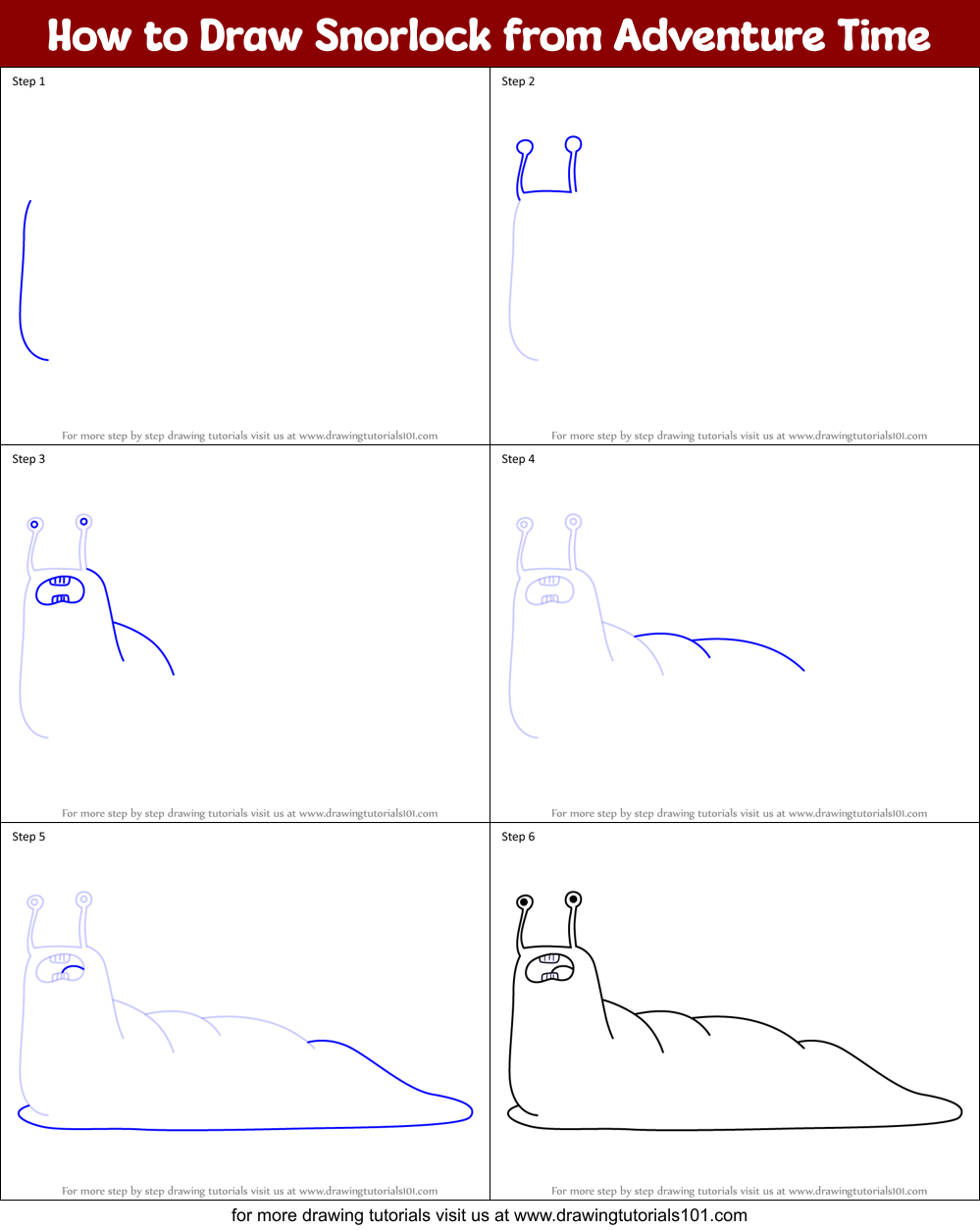 How to Draw Snorlock from Adventure Time Printable Step by Step