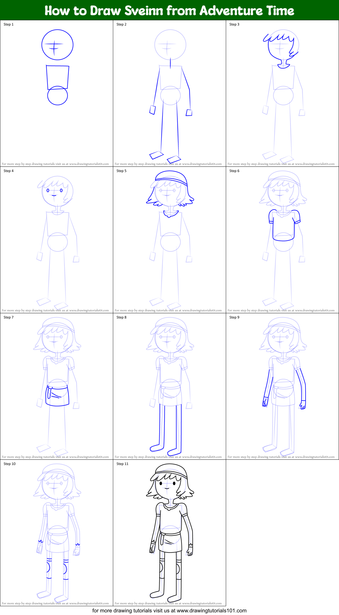 How to Draw Sveinn from Adventure Time Printable Step by Step