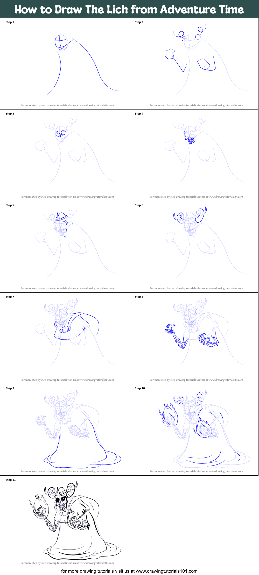 How to Draw The Lich from Adventure Time Printable Step by Step